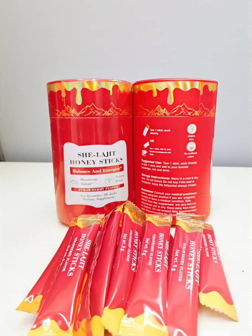 She-lajit honey sticks - عسل الشيلاجيت بالفراولة